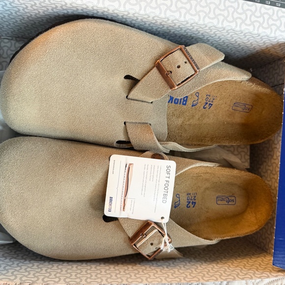 Authentic Birkenstock Boston Taupe Size 42 Regular Fit NIB - Picture 9 of 9